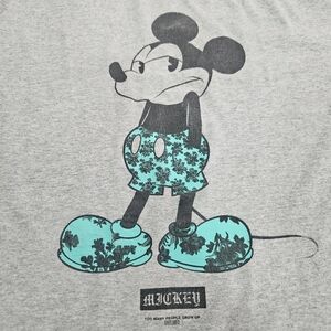 Disney Neff Gray Mickey Graphic Tee Too Many People Grow Up